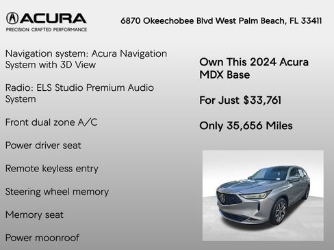 Certified 2024 Acura MDX w/ Technology Package FWD image 7