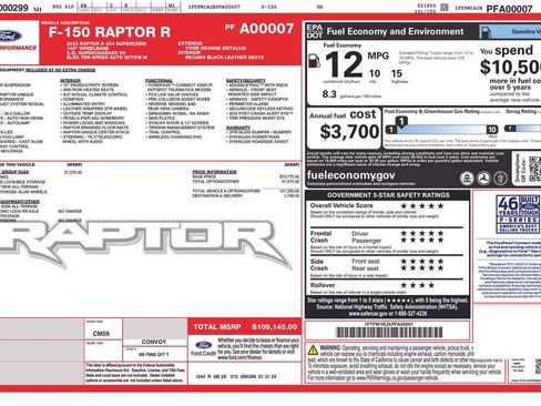 Certified 2023 Ford F150 Raptor w/ Equipment Group 802A Raptor R AWD/4WD image 37