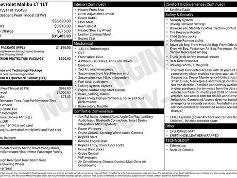 Used 2019 Chevrolet Malibu LT w/ Leather Package FWD image 1