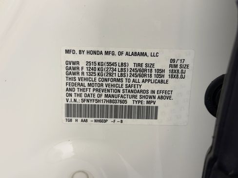 Certified 2017 Honda Pilot LX image 20