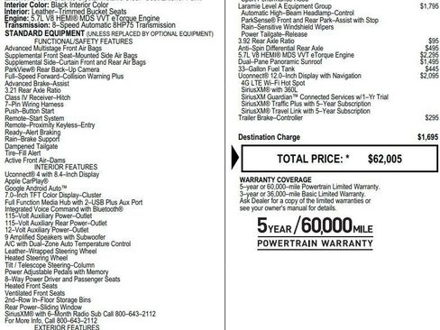 Used 2021 RAM 1500 Laramie w/ Sport Appearance Package AWD/4WD image 2