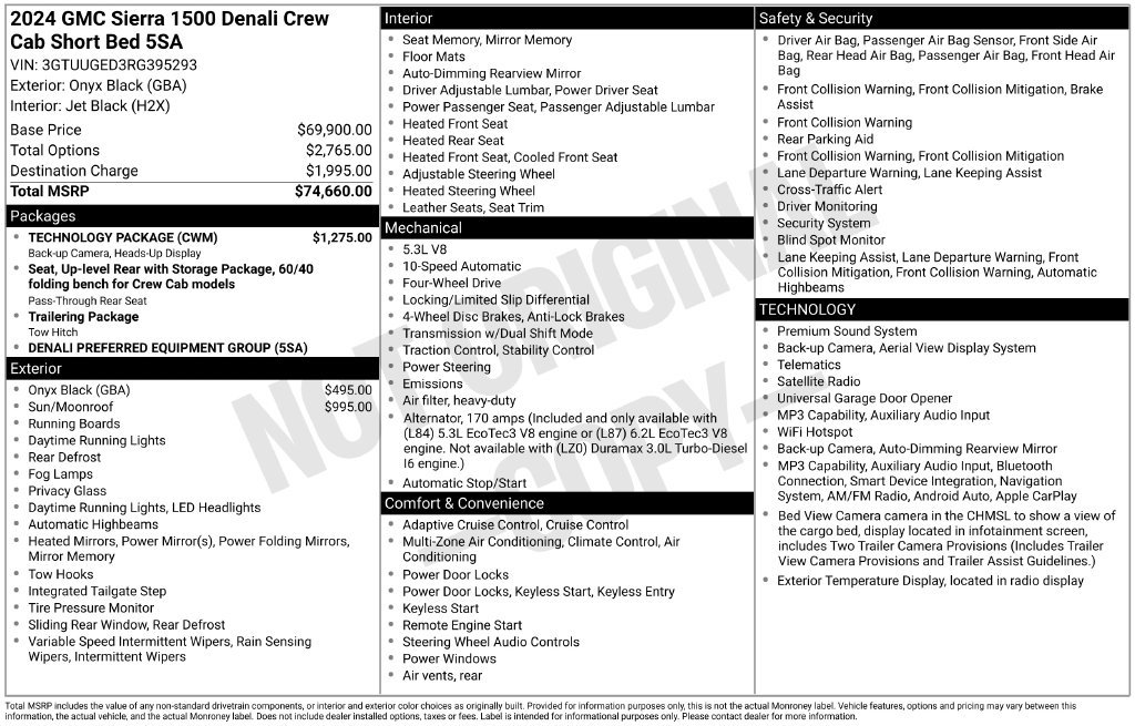 Certified 2024 GMC Sierra 1500 Denali w/ Technology Package AWD/4WD image 5