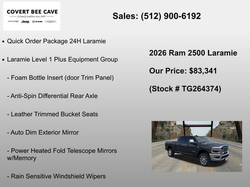 New 2026 RAM 2500 Laramie w/ Towing Technology Group AWD/4WD image 6