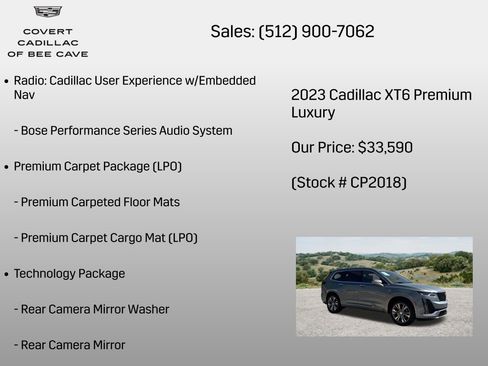 Certified 2023 Cadillac XT6 Premium Luxury w/ Technology Package AWD/4WD image 14