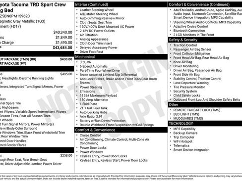 Used 2023 Toyota Tacoma TRD Sport w/ Black Out Package (TMS) image 5