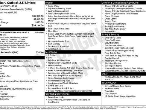 Used 2017 Subaru Outback 2.5i Limited image 3