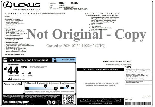 Used 2025 Lexus ES 300h w/ Premium Package FWD image 2