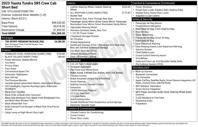 Used 2023 Toyota Tundra SR5 w/ TRD Sport Premium Package AWD/4WD image 20
