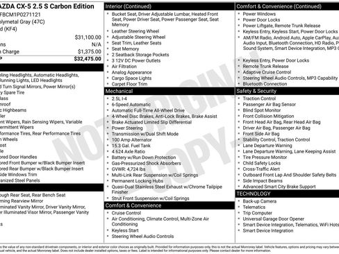 Used 2023 MAZDA CX-5 Carbon Edition AWD/4WD image 16