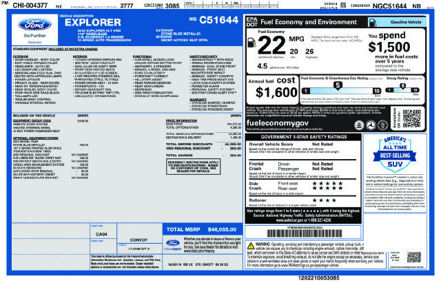 Certified 2022 Ford Explorer XLT w/ Equipment Group 202A AWD/4WD image 16