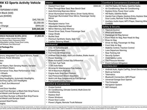 Used 2022 BMW X3 xDrive30i w/ Convenience Package w/ZPA image 40