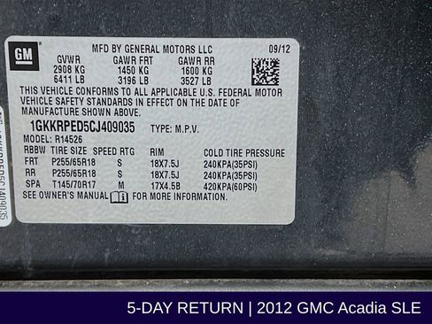 Used 2012 GMC Acadia SLE image 36
