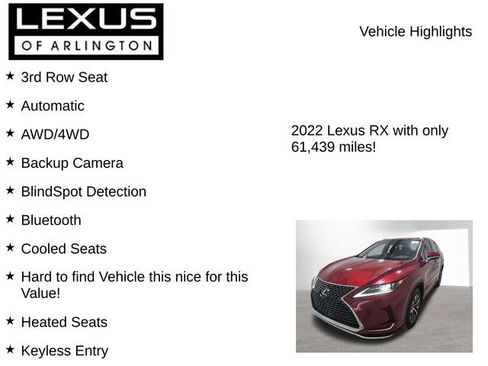 Used 2022 Lexus RX 350L Premium w/ Premium Package AWD/4WD image 8