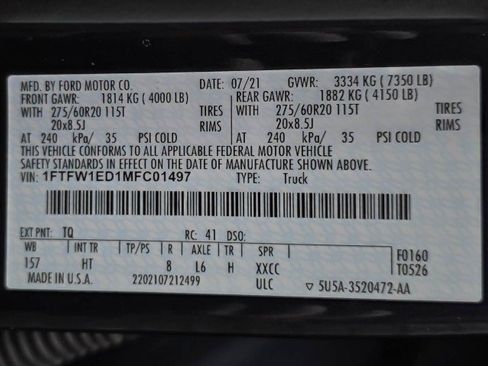 Used 2021 Ford F150 Lariat w/ Equipment Group 502A High AWD/4WD image 45