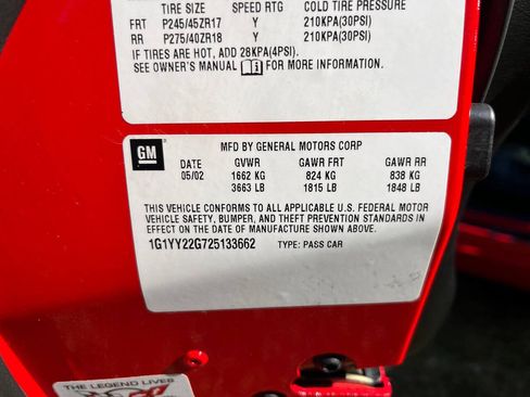 Used 2002 Chevrolet Corvette Coupe w/ Preferred Equipment Group2 RWD image 16