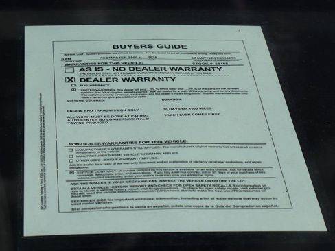 Used 2025 RAM ProMaster 3500 w/ Convenience Group image 49