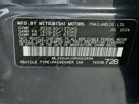 Used 2024 Mitsubishi Mirage ES FWD image 12