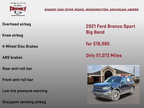 Used 2021 Ford Bronco Sport Big Bend w/ Big Bend Package AWD/4WD image 20
