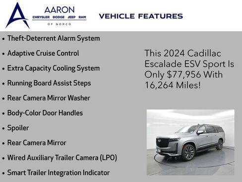 Used 2024 Cadillac Escalade ESV Sport w/ Heavy-Duty Trailer Package image 28