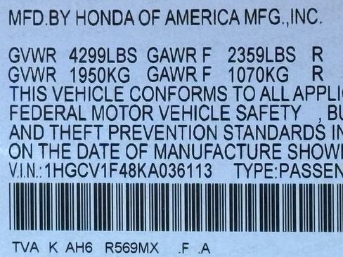 Used 2019 Honda Accord EX image 51