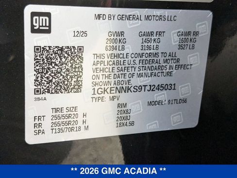 New 2026 GMC Acadia Elevation w/ Elevation Premium Package AWD/4WD image 37