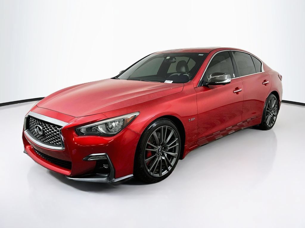 Used 2019 INFINITI Q50 Red Sport 400 w/ Carbon Fiber Package RWD image 1