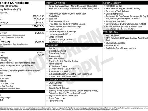 Used 2011 Kia Forte SX w/ Tech Pkg FWD image 2