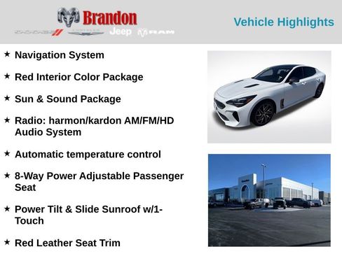 Used 2022 Kia Stinger GT-Line w/ Sun & Sound Package AWD/4WD image 5