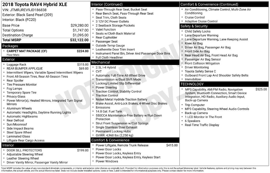 Used 2018 Toyota RAV4 XLE w/ Carpet Mat Package AWD/4WD image 41
