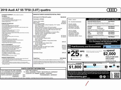 Used 2019 Audi A7 3.0T Premium Plus w/ Premium Plus Package image 2