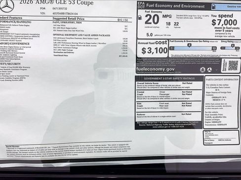 New 2026 Mercedes-Benz GLE 53 AMG 4MATIC Coupe image 19