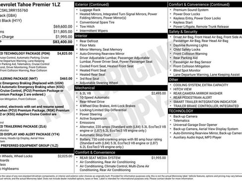 New 2024 Chevrolet Tahoe Premier w/ Advanced Technology Package RWD image 6