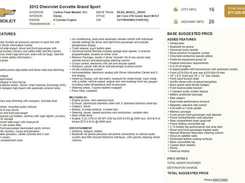Used 2012 Chevrolet Corvette Grand Sport w/ 3LT Preferred Equipment Group RWD image 59