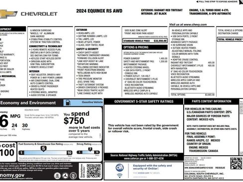 Used 2024 Chevrolet Equinox RS image 1