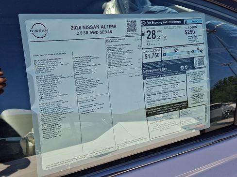 New 2026 Nissan Altima 2.5 SR w/ SR Midnight Edition Package AWD/4WD image 8