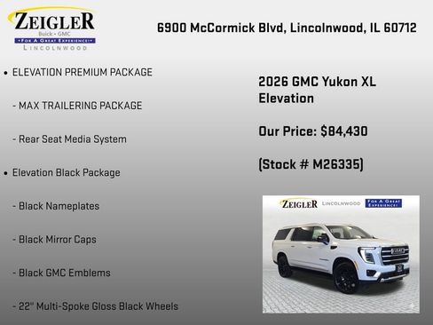 New 2026 GMC Yukon XL Elevation w/ Elevation Premium Package AWD/4WD image 18