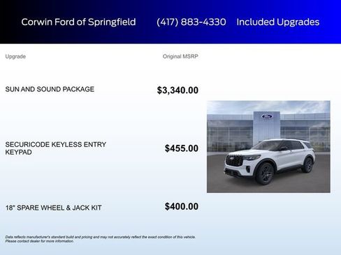 New 2026 Ford Explorer ST w/ Sun And Sound Package AWD/4WD image 5