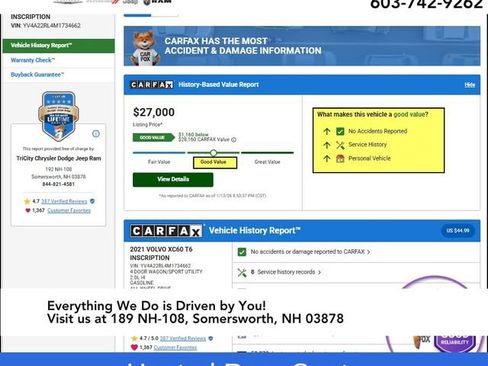 Used 2021 Volvo XC60 T6 Inscription w/ Climate Package image 14