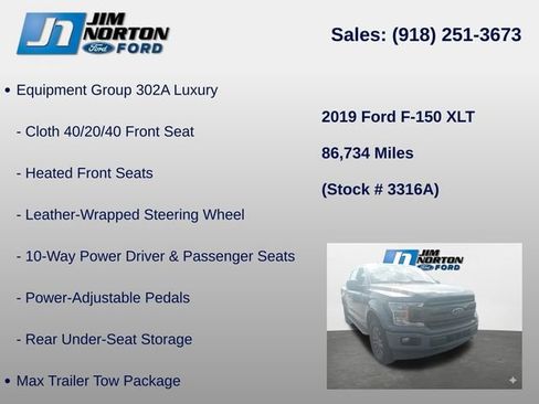 Used 2019 Ford F150 XLT w/ Equipment Group 302A Luxury AWD/4WD image 14