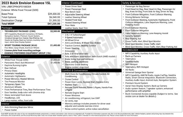 Used 2023 Buick Envision Essence w/ Technology Package I AWD/4WD image 14