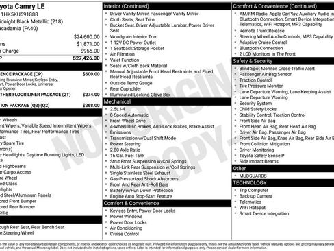 Used 2019 Toyota Camry LE w/ Convenience Package FWD image 17
