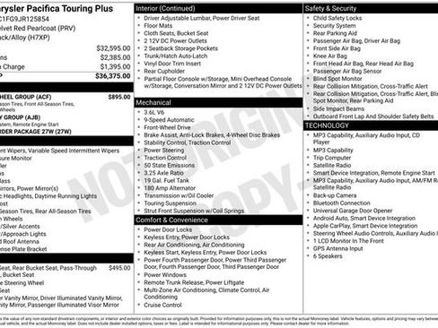 Used 2018 Chrysler Pacifica Touring Plus w/ Tire & Wheel Group FWD image 28