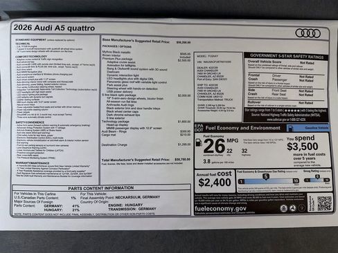 New 2026 Audi A5 2.0T Premium Plus AWD/4WD image 9