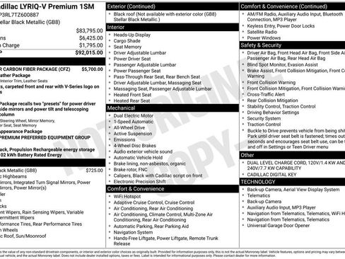 New 2026 Cadillac Lyriq V w/ Exterior Carbon Fiber Package image 45