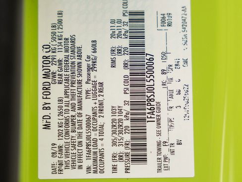 Used 2020 Ford Mustang Shelby GT500 w/ Technology Package image 60