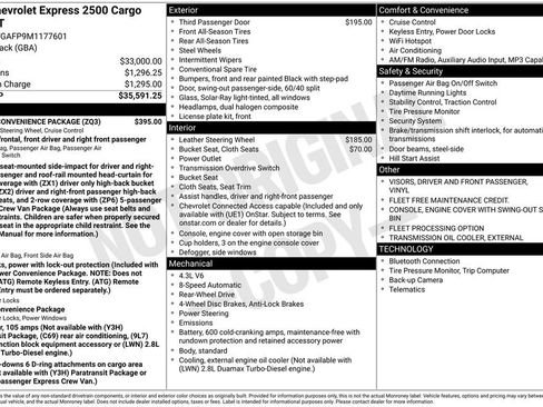 Used 2021 Chevrolet Express 2500 w/ Driver Convenience Package RWD image 9