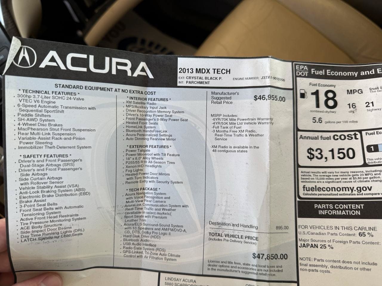 Used 2013 Acura MDX w/ Technology Package AWD/4WD image 57