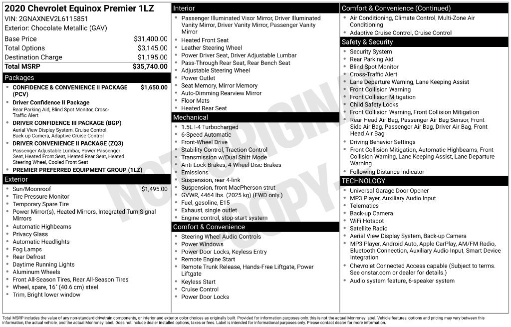 Used 2020 Chevrolet Equinox Premier FWD image 6