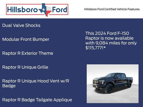Certified 2024 Ford F150 Raptor w/ Equipment Group 803A Raptor R image 17