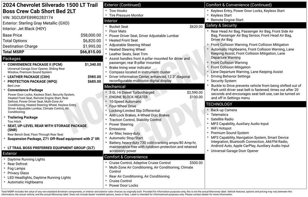 Used 2024 Chevrolet Silverado 1500 LT Trail Boss w/ Convenience Package II AWD/4WD image 6